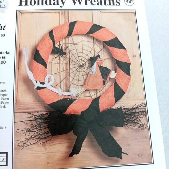 VTG 90s Halloween Wreath Pattern Instruction Lot Michaels Crafts Thanksgiving - Picture 9 of 13